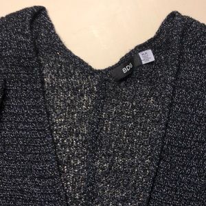 BDG Black with Silver Open Front Cardigan